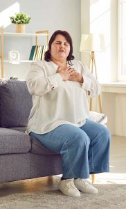 obese woman weight heart attack